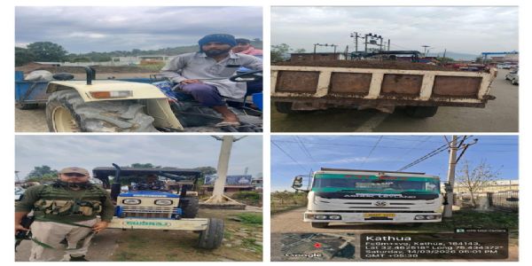 अवैध खनन में लिप्त 3 वाहन जब्त