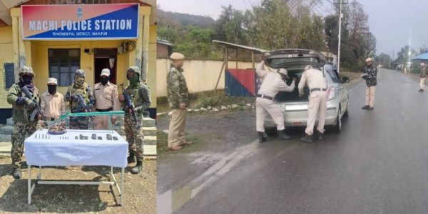 तेंगनौपाल जिले के पहाड़ी क्षेत्र से भारी मात्रा में हथियार एवं नौ आईईडी बरामद