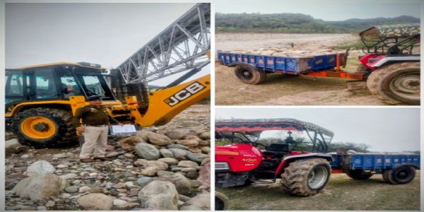 अवैध खनन के विरुद्ध नूरपुर पुलिस की कार्रवाई, जेसीबी सहित 4 वाहन जब्त