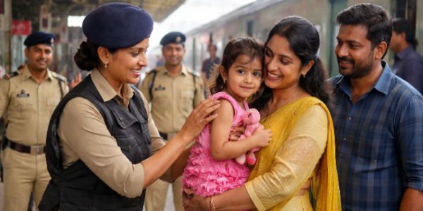 अंडाल स्टेशन पर भटकी बच्ची को जीआरपी ने सुरक्षित परिजनों को सौंपा