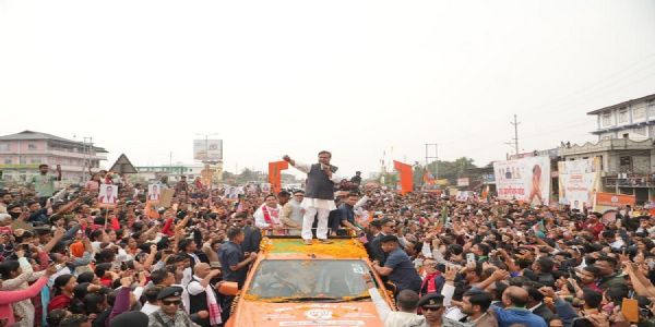 असमः भाजपा की जन आशीर्वाद यात्रा ने पकड़ी रफ़्तार, बिहपुरिया में दिखी भारी भीड़