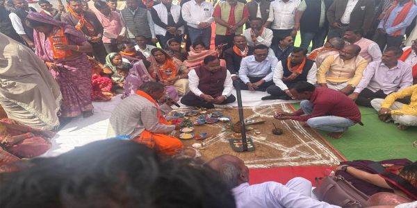 कृषि मंत्री नेताम ने धोन्धा प्रतापपुर में किया कृषि महाविद्यालय का भूमि पूजन
