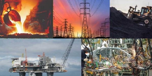 बुनियादी उद्योगों के लोगो का प्रतीकात्मक चित्र