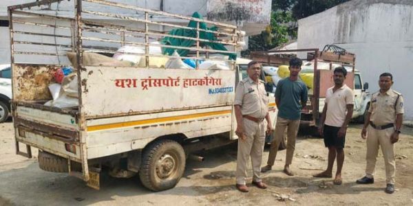 44.50 क्विंटल राशन चावल सहित दाे आरोपित गिरफ्तार