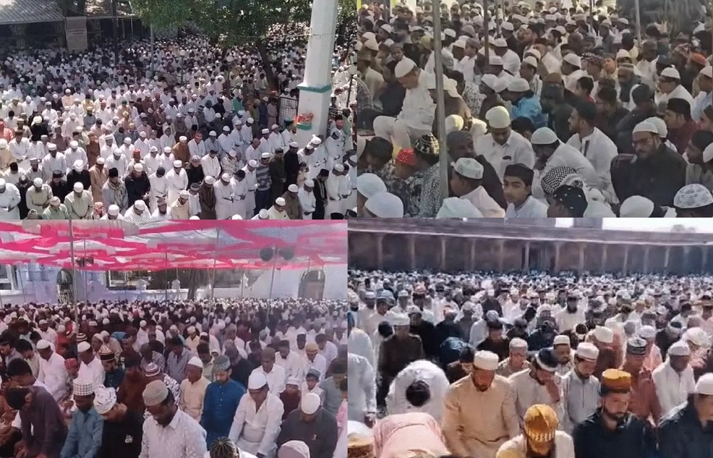 अलग-अलग शहरों से नमाज की तस्वीरें