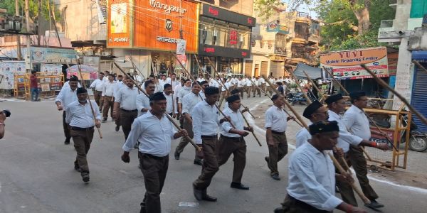 आरएसएस के पथ संचलन में दिखा अनुशासन और उत्साह का संगम