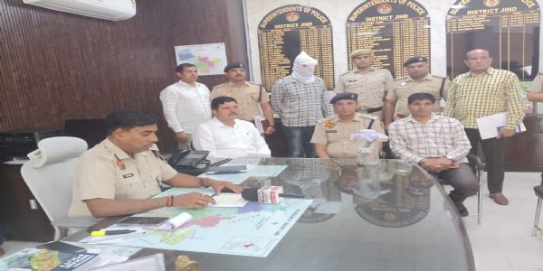 जींद : फिरौती मांगने के दो आरोपी मुठभेड़ के बाद अवैध हथियार सहित गिरफ्तार