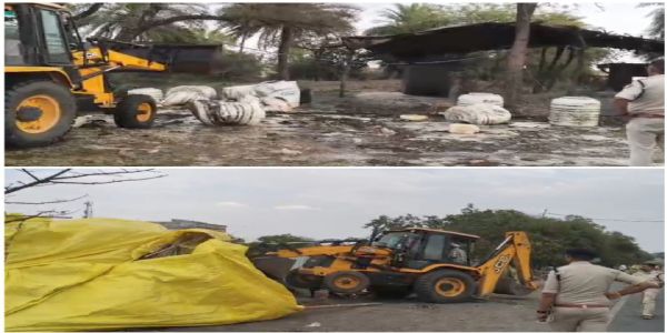 राजगढ़ः अवैध शराब पर पुलिस की कार्रवाईः500 लीटर अंग्रेजी-देशी और कच्ची शराब जब्त