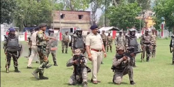 रामनवमी को लेकर पुलिस ने किया मॉक ड्रिल