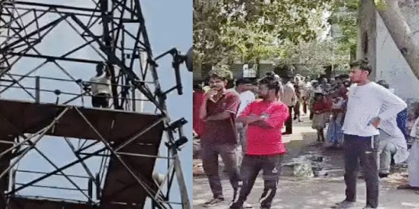 सोनीपत: अवैध कब्जा हटाने पहुंची टीम, युवक मोबाइल टावर पर चढ़ा