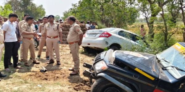 स्विफ्ट डिजायर की टक्कर से सात लाेग घायल