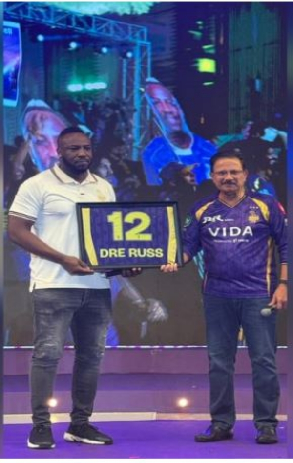 केकेआर ने आंद्रे रसेल के सम्मान में रिटायर की जर्सी नंबर 12