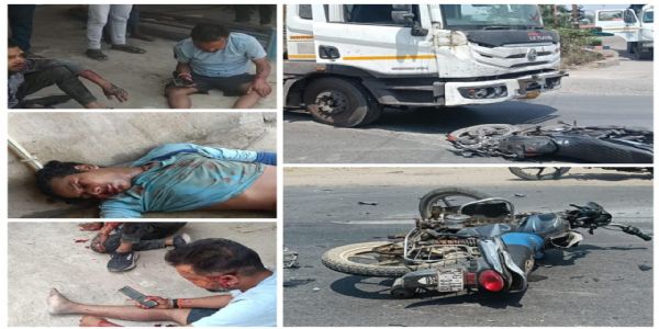 तेज रफ्तार का कहर: कोयला लदे ट्रेलर की टक्कर में पूर्व जनपद उपाध्यक्ष सहित चार गंभीर घायल