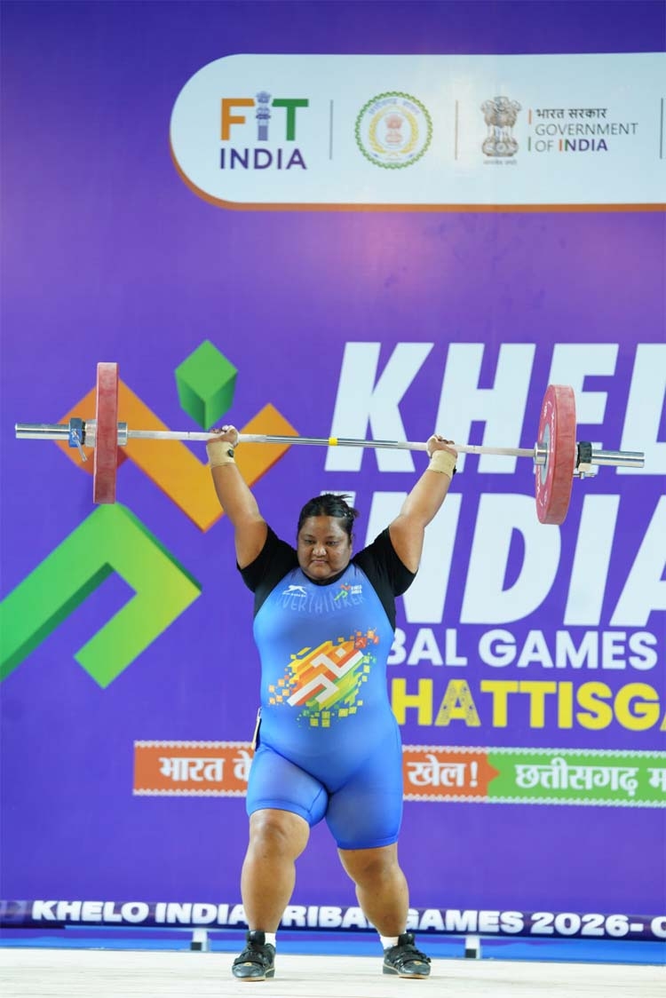 खेलो इंडिया ट्राइबल गेम्स 2026 के तहत महिला 86 प्लस किलोग्राम वेटलिफ्टिंग प्रतियोगिता खेलो इंडिया ट्राइबल गेम्स 2026 के तहत महिला 86 प्लस किलोग्राम वेटलिफ्टिंग प्रतियोगिता