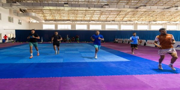 शिविर में कबड्डी खिलाड़ी