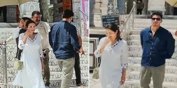 जैन मंदिर में दिखे मलाइका अरोड़ा और हर्ष मेहता