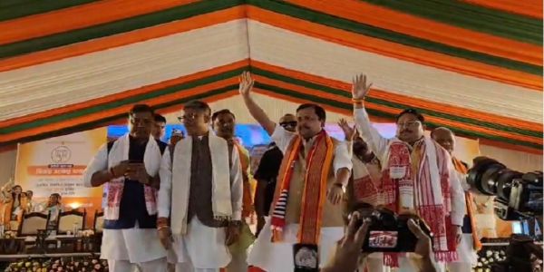 भाजपा के राष्ट्रीय अध्यक्ष नितिन नवीन की चुनावी सभा।