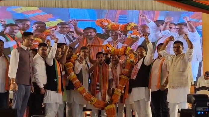 भाजपा के राष्ट्रीय अध्यक्ष नितिन नवीन की चुनावी सभा।