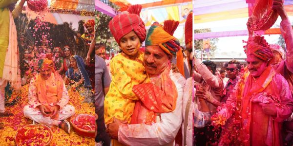 मुख्यमंत्री निवास में रंगों और फूलों की होली, डॉ. मोहन यादव ने कार्यकर्ताओं और आमजन के साथ मनाया उत्सव