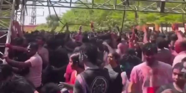 होली पार्टी में हादसा: मणिपाल यूनिवर्सिटी में क्रेन नुमा ढांचा गिरा, 20 छात्र घायल