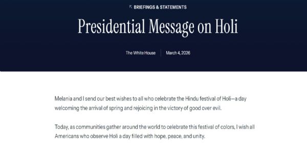 डोनाल्ड ट्रंप ने दी होली की शुभकामनाएं