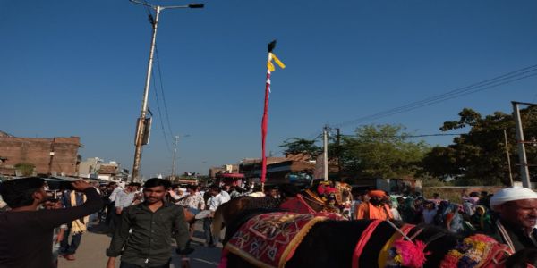 हमीरपुर में क्षत्रिय समाज ने गरुण ध्वज की शाेभा यात्रा निकाली, खेली रंगाें की होली
