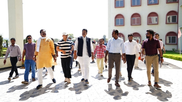 मंत्री गोविंद सिंह राजपूत ने ज्ञानवीर यूनिवर्सिटी के उद्घाटन समारोह की तैयारी को लेकर कार्यक्रम स्थल का निरीक्षण किया
