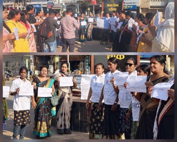 महिला कांग्रेस ने केंद्रीय मंत्री हरदीप सिंह पुरी का किया विरोध