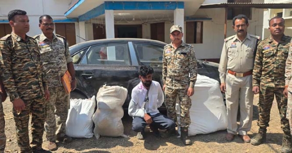 112 किलो अवैध गांजा के साथ एक आराेपित गिरफ्तार