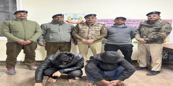 मनाली में हेरोइन के साथ राजस्थान के दो युवक गिरफ्तार, होटल के कमरे से 15.140 ग्राम चिट्टा बरामद
