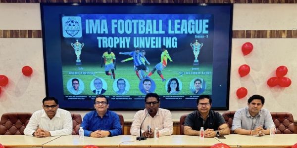 आईएमए फुटबॉल लीग सीजन 3 की ट्रॉफी का अनावरण, 12 अप्रैल से मुकाबले होंगे शुरू