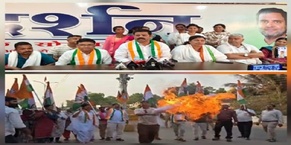 सामूहिक दुष्कर्म मामले में कांग्रेस ने गृहमंत्री का पुतला दहन कर मांगा इस्तीफा