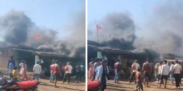 अनूपपुर: खाना बनाते फटा सिलेंडर घर-दुकान में लगी आग, महिला झुलसी