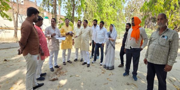 पूरा बाजार में भाजपा सम्मेलन की तैयारियां तेज, पदाधिकारियों ने किया स्थल निरीक्षण