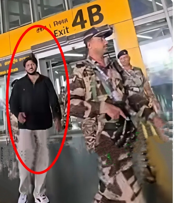 कोलकाता एयरपोर्ट पर मेजर को ले जाती केंद्रीय सुरक्षा बल