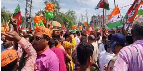 चांचल में नामांकन के दौरान हंगामा, तृणमूल और भाजपा समर्थकों में टकराव