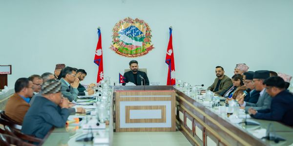 नेपाल के विश्वविद्यालयों के कुलपतियों के साथ प्रधानमंत्री बालेन्द्र शाह