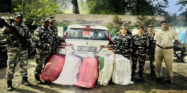 एसएसबी ने 125 किलो गांजा के साथ एक चार पहिया वाहन और तस्कर को किया गिरफ्तार