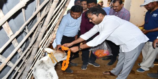 जिलाधिकारी ने बढ़ती गर्मी के दृष्टिगत गौशाला का किया निरीक्षण