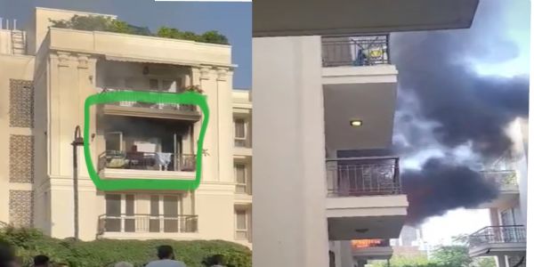 गुरुग्राम: लग्जरी सोसाइटी के फ्लैट में लगी भीषण आग