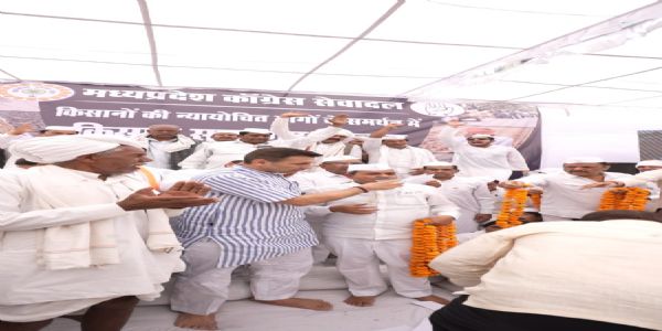 कांग्रेस सेवादल का किसान सत्याग्रह संपन्न, 8 दिन में समाधान नहीं तो प्रदेशभर में चक्का जाम की चेतावनी