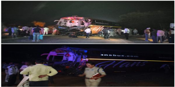 राजगढ़ः खड़े ट्रक से टकराई बस, क्लीनर की मौत, 28 यात्री घायल