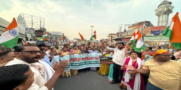 महिला आरक्षण के मुद्दे पर भाजपा ने अयोध्या में निकाली जनाक्रोश रैली, कांग्रेस को बताया महिला विरोधी