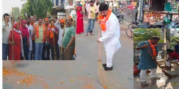 प्रधानमंत्री मोदी के काशी आगमन से पहले भाजपा का स्वच्छता अभियान