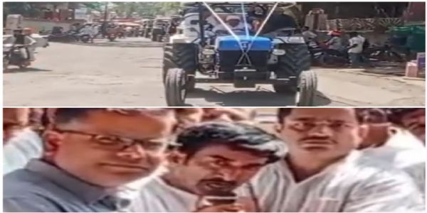 राजगढ़ः गेहूं खरीदी अव्यवस्थाओं के खिलाफ किसानों ने निकाली ट्रैक्टर रैली, एसडीएम को सौंपा ज्ञापन