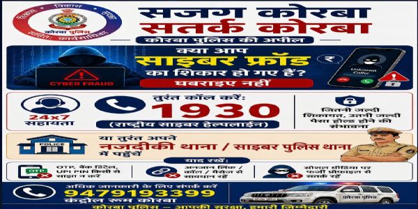 कोरबा में साइबर अपराध पर सख्ती: ‘सजग कोरबा, सतर्क कोरबा’ अभियान तेज