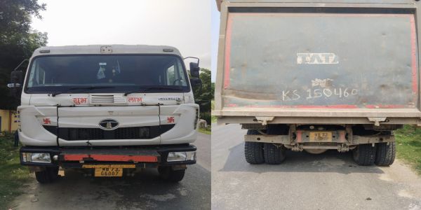 ओवरलोड डंफर पर 85,500 रुपये का लगा जुर्माना