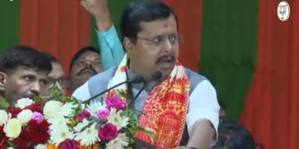BJP National President Nitin Navin Addressing an Election Rally in Assam on Friday.