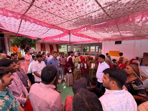 चित्तौड़गढ़ विधानसभा क्षेत्र के गांवों में आयोजित कार्यक्रम में पहुंचे विधायक चंद्रभानसिंह आक्या।