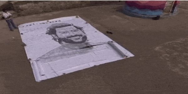 वापी के युवा कलाकार का कमाल, धोनी के लिए बनाया 25 फीट लंबा विशाल स्केच